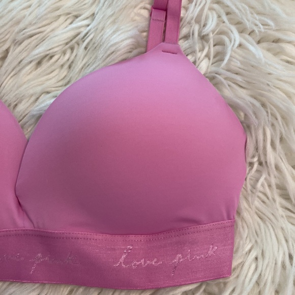 PINK Bra size 34DD color pink excellent condition padded adjustable string - Picture 2 of 12